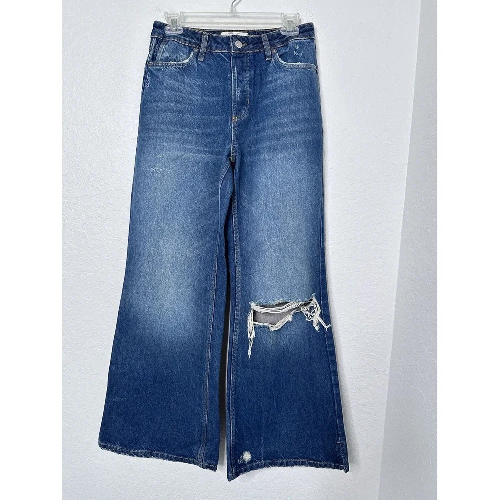 Free People We The Free Curvy Misfit Flare Distressed Jeans